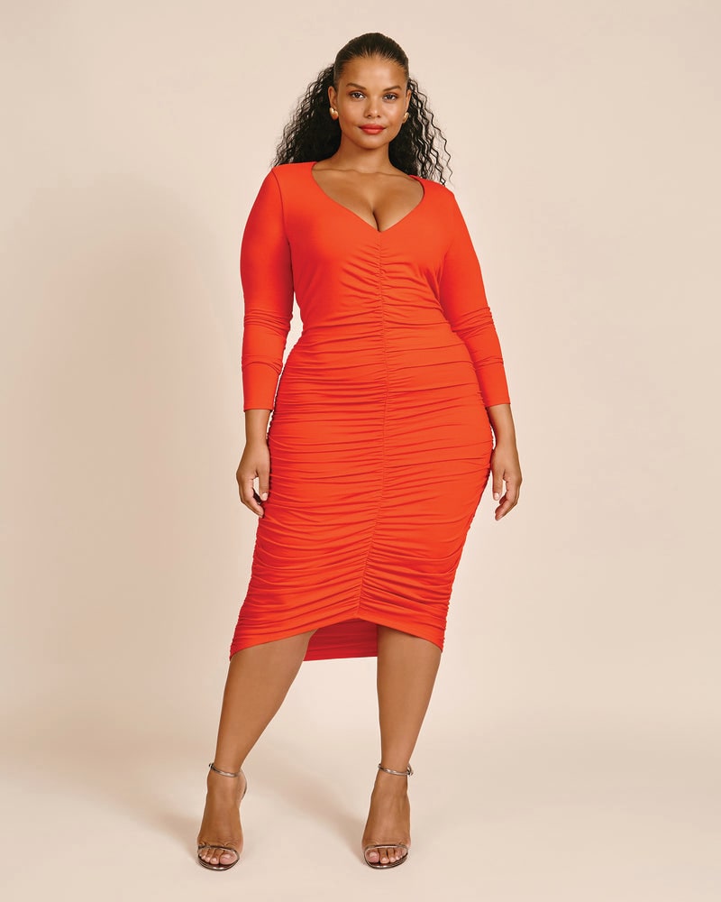Plus size ruched dress deals